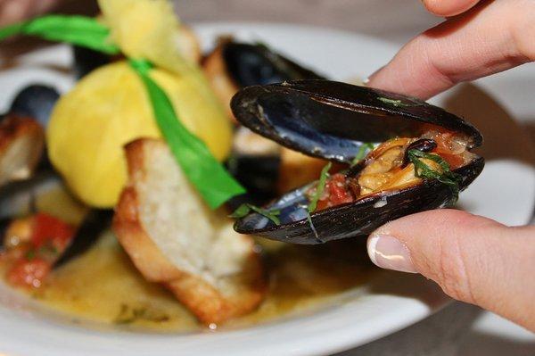 The shallots, garlic & white wine made the perfect broth that filled the steamed mussels with flavor.