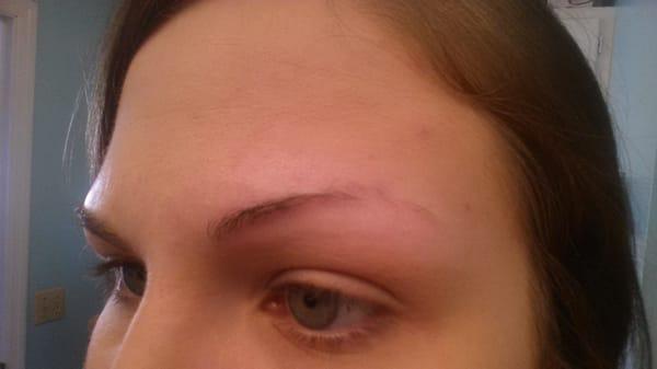 Worst eyebrow wax I have ever had. Going out to buy an eyebrow liner now to color in the missing half of my eyebrow.