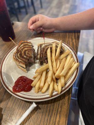 Patty melt with french fries it was really good