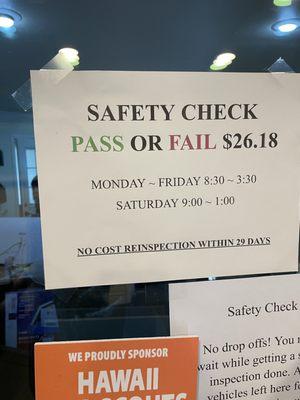 safety check hours.  Starkey's is great!