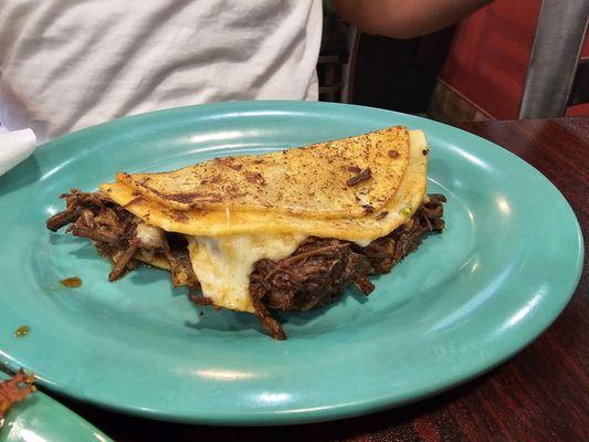 Lots of meat in the birria tacos