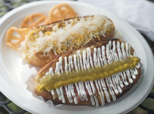 Sonoran dog is photogenic but the chili dog is good too.