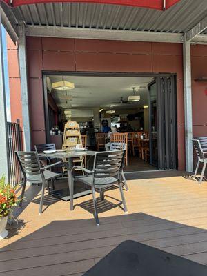 Patio with a view of inside