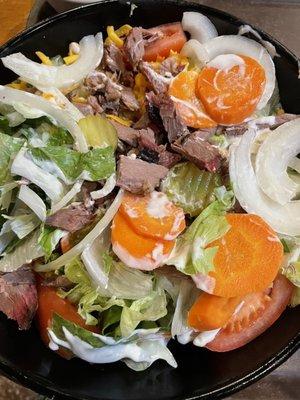 Large Garden Salad with Brisket