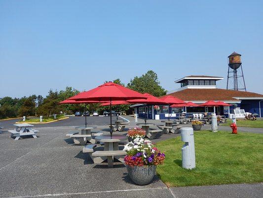 New patio Tables and umbrellas