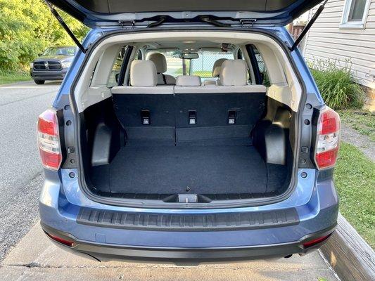 View inside the hatch area/ back of my car. Look how clean!