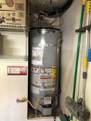 Newly installed 50gal water heater, clean work