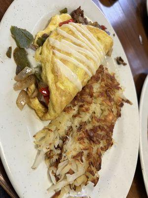 Philly Cheesesteak omelette