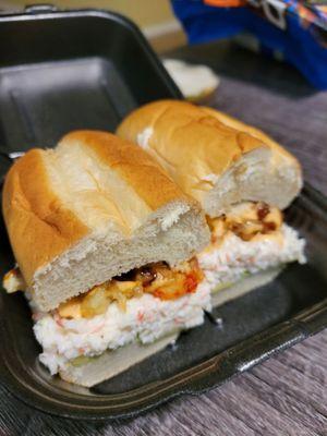 Cajun crawfish sandwich.