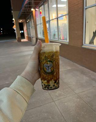 Tiger tea with tapioca boba