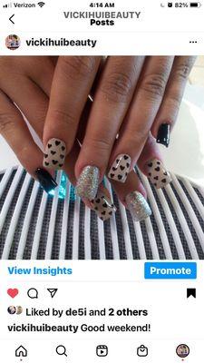 Clients showing me the nail art by other nail artist work! Thank you for giving me the chance to know I can doing it!