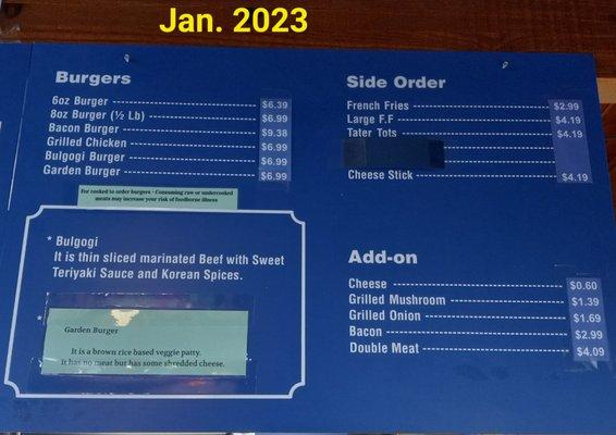 2023 January Menu