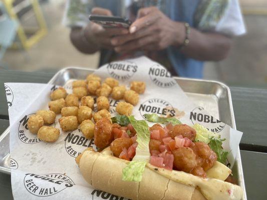 Buffalo Cauliflower Sub w| Crispy Tater Tots  - Really good!