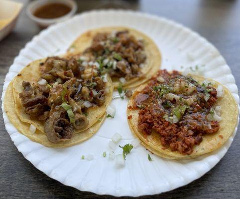 Tripa and Chorizo tacos