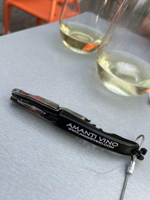 No corkscrew, no worries. One attached to every table.