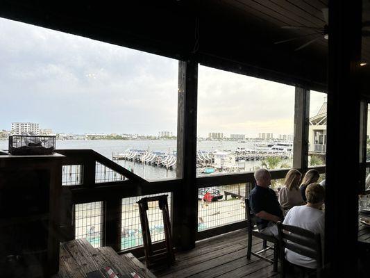 Our view from inside. They have outdoor and indoor seating.