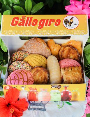 Pan Dulce Box with Conchas and Mexican Cookies