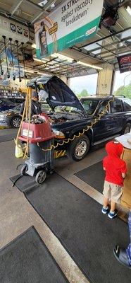 Old  Durango oil changed getting ready for its coolant flush.