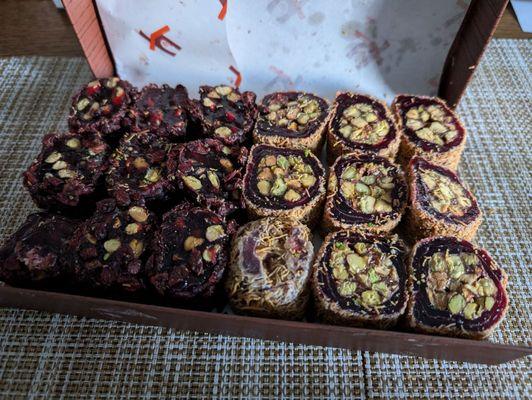 Sour pomegranate Turkish delight, knafeh cherry turkish delight