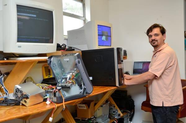 Al working on a desktop computer