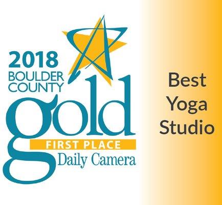 2018 Best of Boulder: First place in the category "Best Yoga Studio".