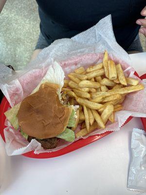 Cheese burger with bacon