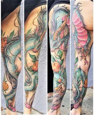 Leg Sleeve Dragon by Alayna Magnan