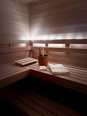 Our custom built traditional Finnish sauna with loyly