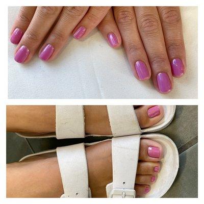 Combo gel manicure + regular pedicure =$65.