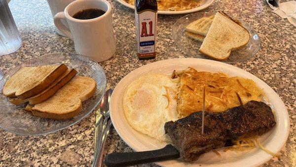 Steak and eggs