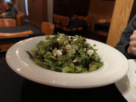 Baby arugula salad. We subbed arugula for romaine.