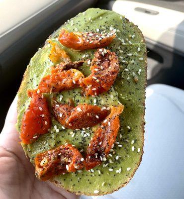 Avocado toast with tomatoes