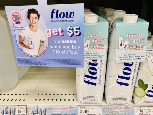 Buy $10 of Flow Water, get $5 back. Sounds like a win win! Here at Target in water section.