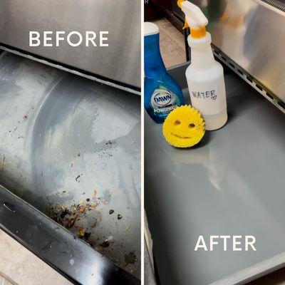 Oven drawer ceiling