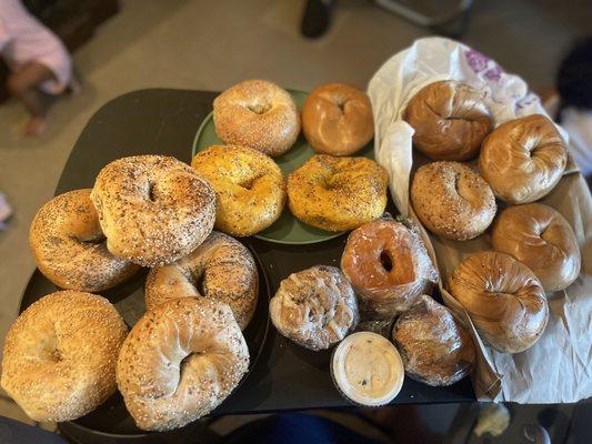 Variety of bagels