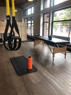 Here's the rehab floor. This is where our Rehabilitation Specialists will get you moving and stretching to feel your best.