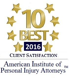 Benitez Law Group named Top 10 Personal Injury Attorneys by the American Institute of Personal Injury Attorneys (2016)