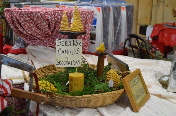 Fresh, hand poured Bees Wax Candles and decor!   *Items not guaranteed.  New items added daily