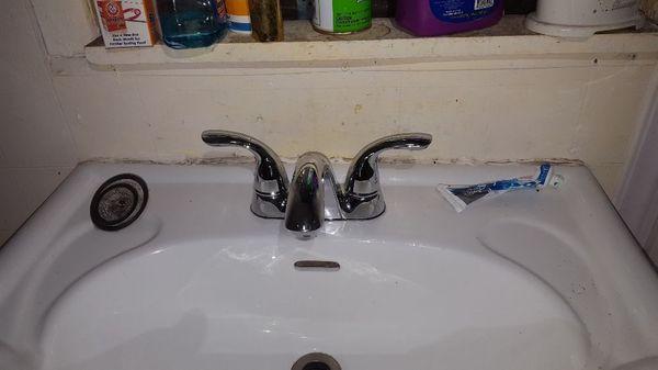 New bathroom faucet installation