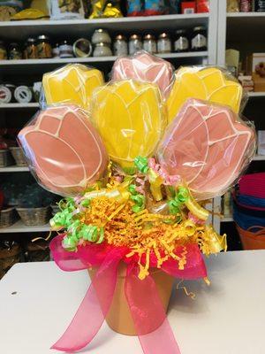 TULIP COOKIE BOUQUETS are as good to eat as they are to look at! $47.95 (not shippable)