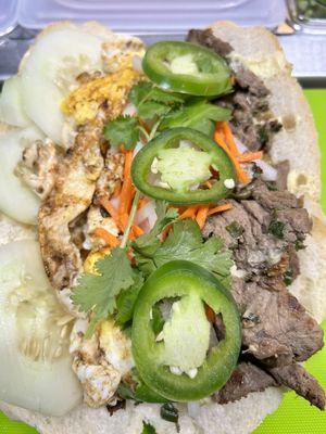 Banh Mi Grilled Beef with Fried Eggs