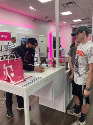 Octavio at T-Mobile on McKinley.  Awesome customer service!