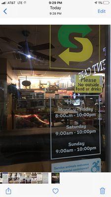 Closed before posted business hours