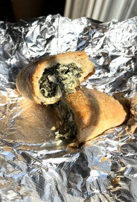 Inside the Spinach and Cheese