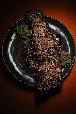 Full rack tamarind glazed ribs with crispy shallots