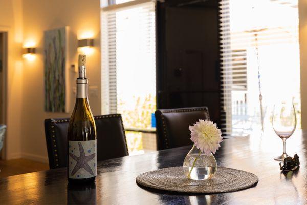 Jacob Toft tasting room and a bottle of their Etienna's Cuvee