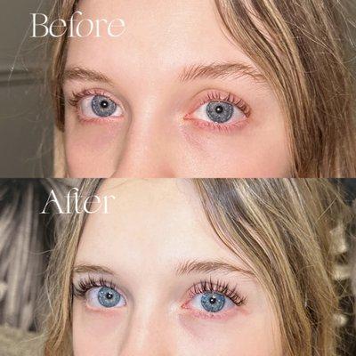 before and after wispy look