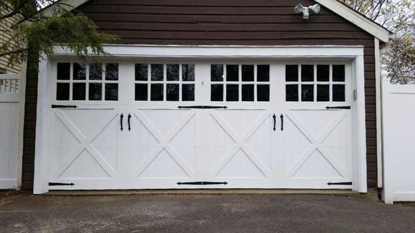 A beautiful Fimbel Roaring Twenties carriage style door that we recently installed.