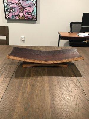 Recycled wine barrel fruit bowl