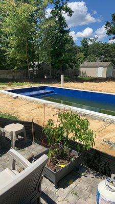 This is what we have in our backyard and we had to clean it ourselves because of the dead tadpoles in the pool we're starting to smell